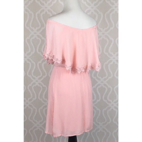 *CLEARANCE* Pink Rose Off Shoulder Mini Dress - Picture 7 of 8